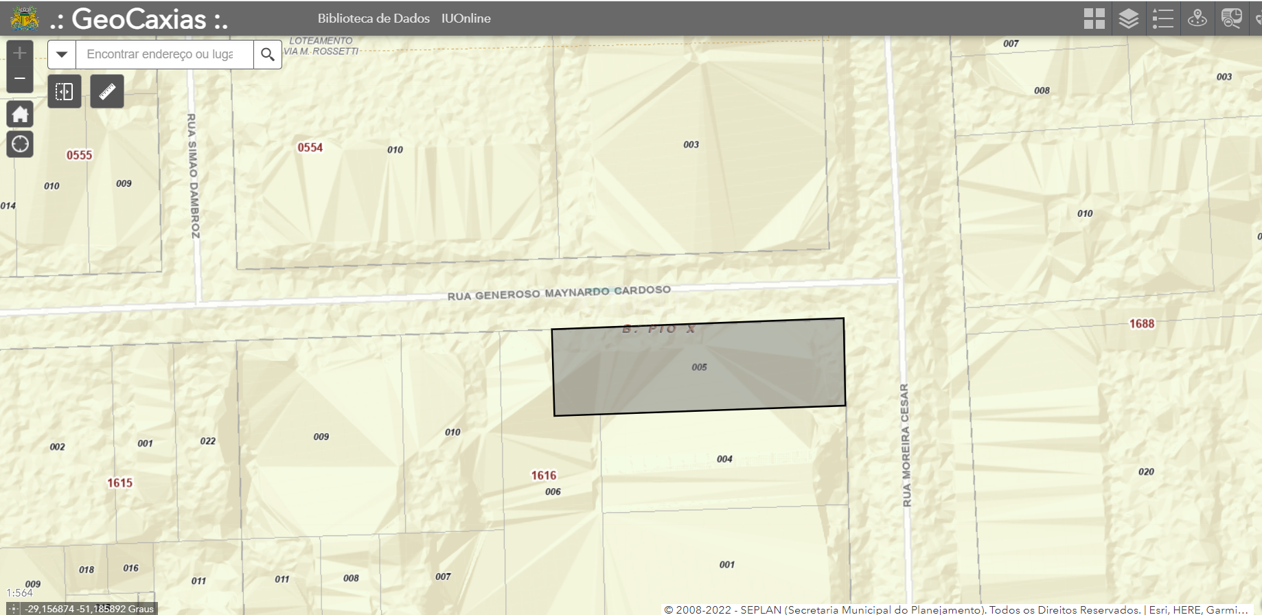 mapa geocaxias
